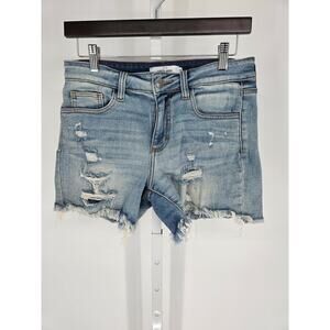 Carly Jean Cutoff Distressed Blue Jean Shorts - Size Small